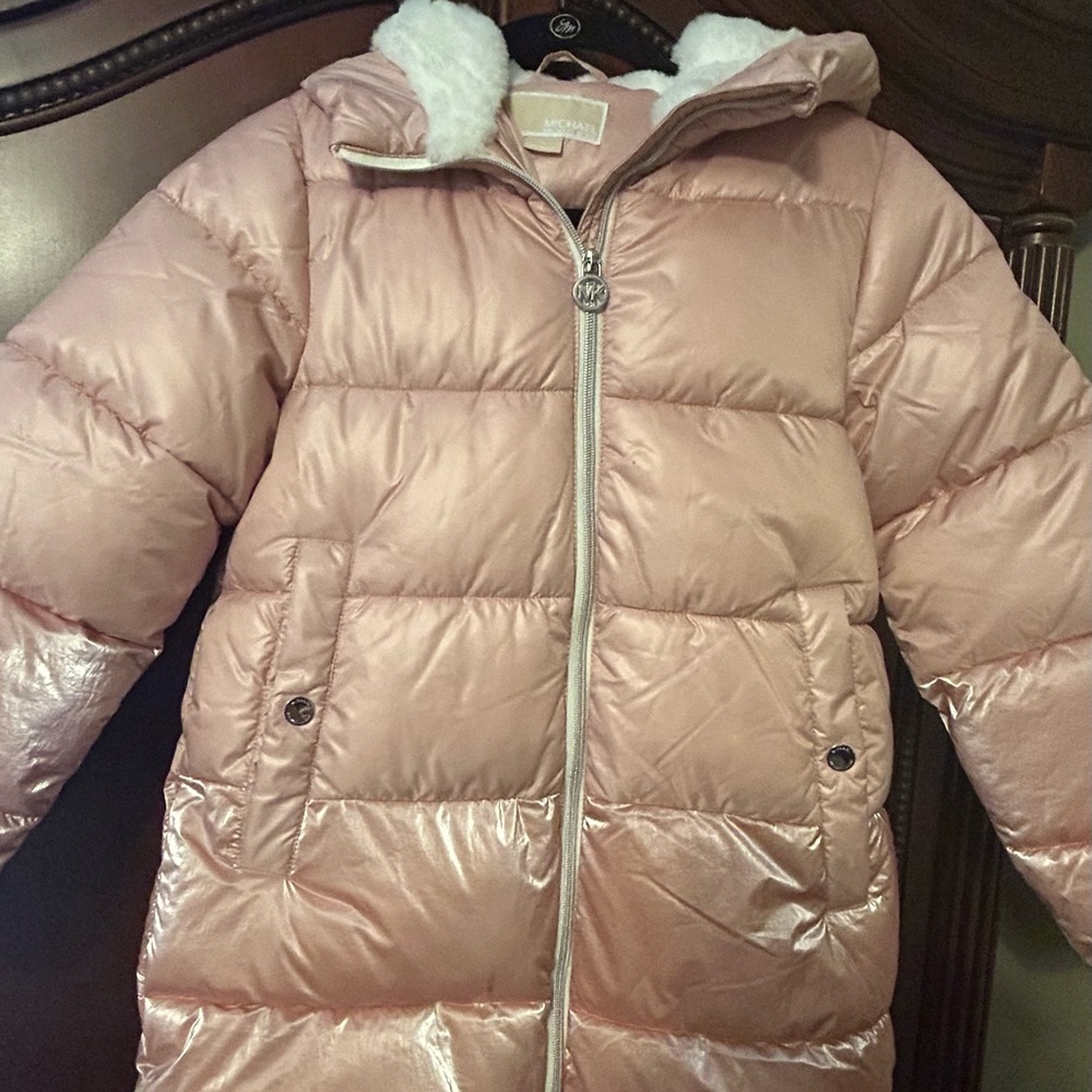 Brand New with tags!! Michael Kors Shimmering Pink Puffer Jacket.